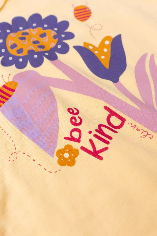 Conjunto de Verão para Menina Flor Bee Kind Amarelo