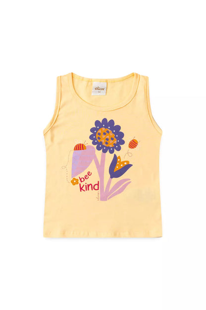 Conjunto de Verão para Menina Flor Bee Kind Amarelo