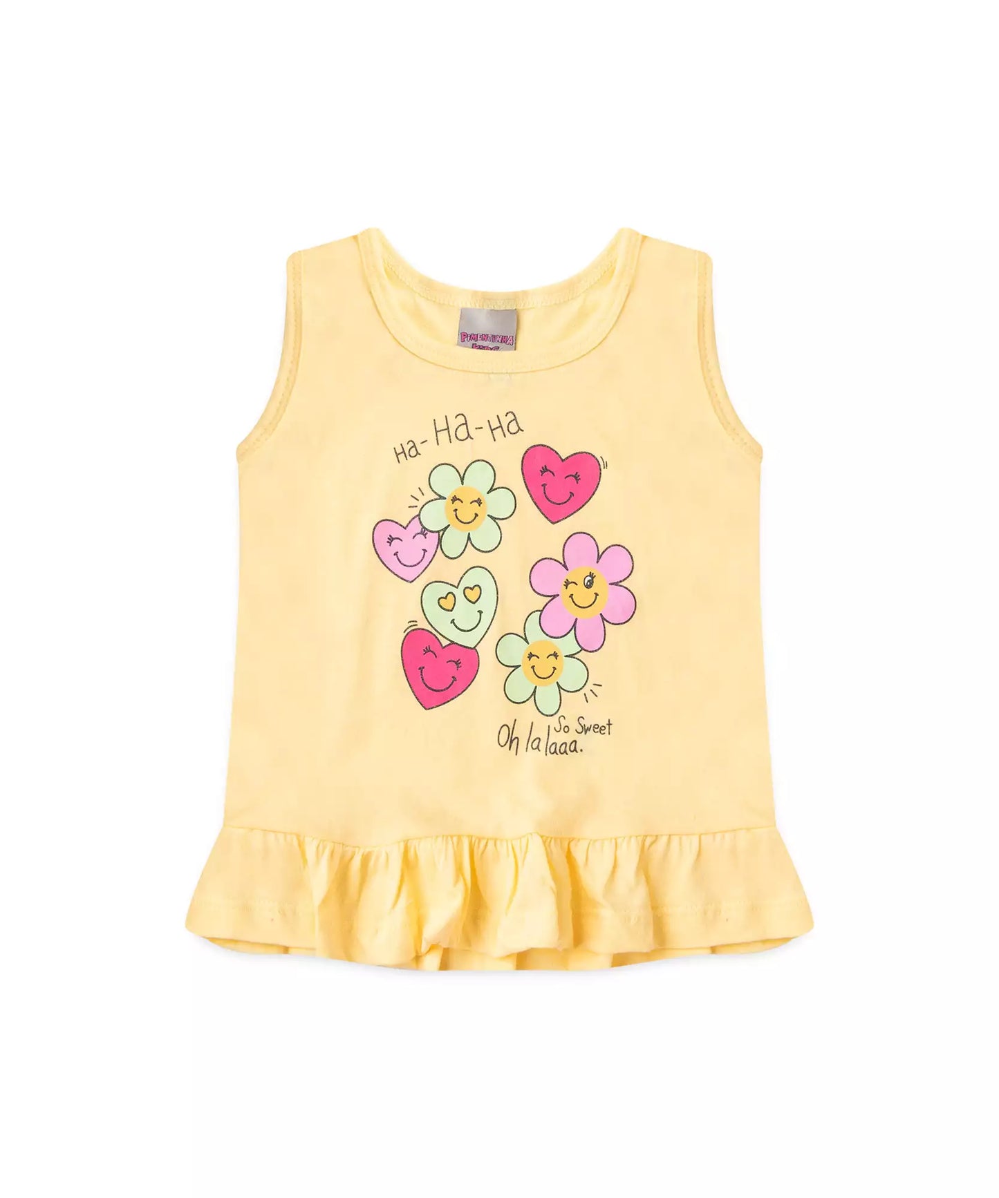 Conjunto de Verão para Menina Flores Amarelo