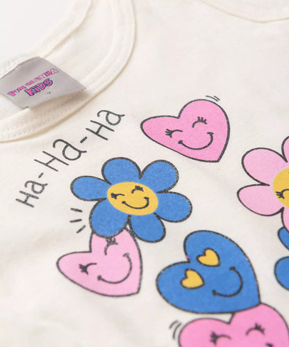 Conjunto de Verão para Menina Flores Marfim