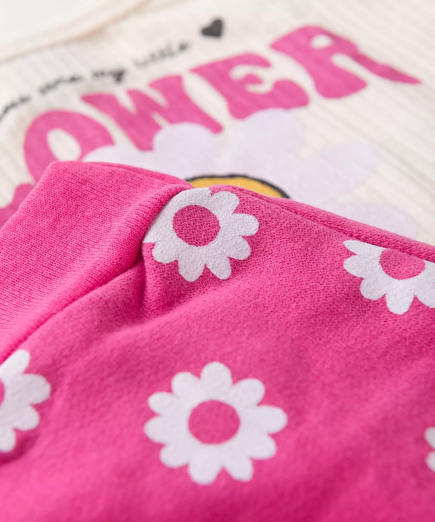 Conjunto de Verão para Menina Flower Marfim