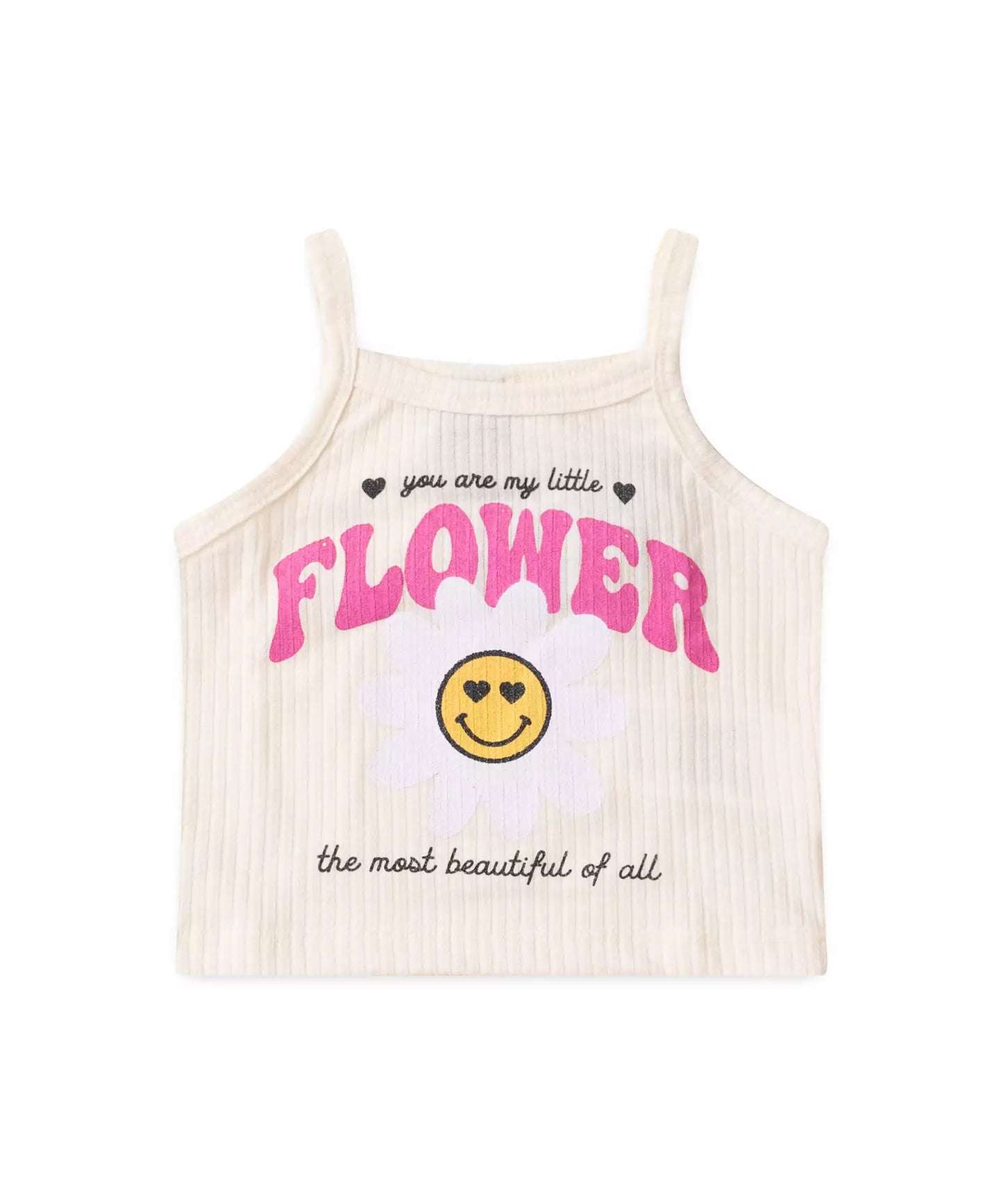 Conjunto de Verão para Menina Flower Marfim