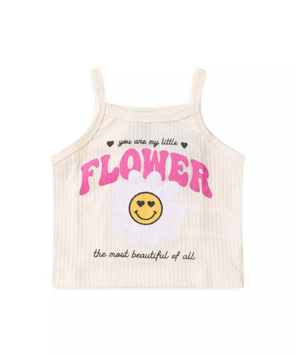 Conjunto de Verão para Menina Flower Marfim