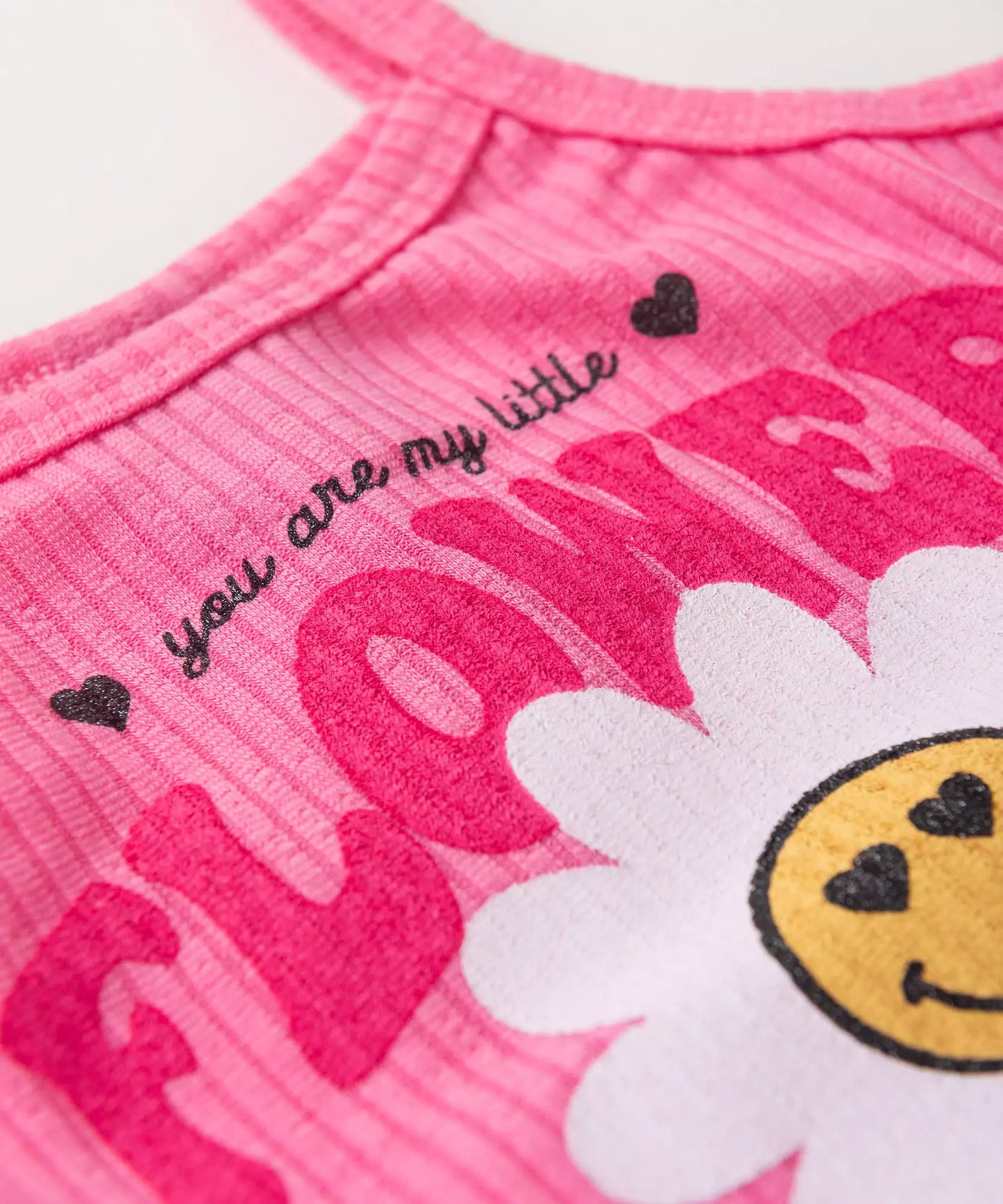 Conjunto de Verão para Menina Flower Rosa
