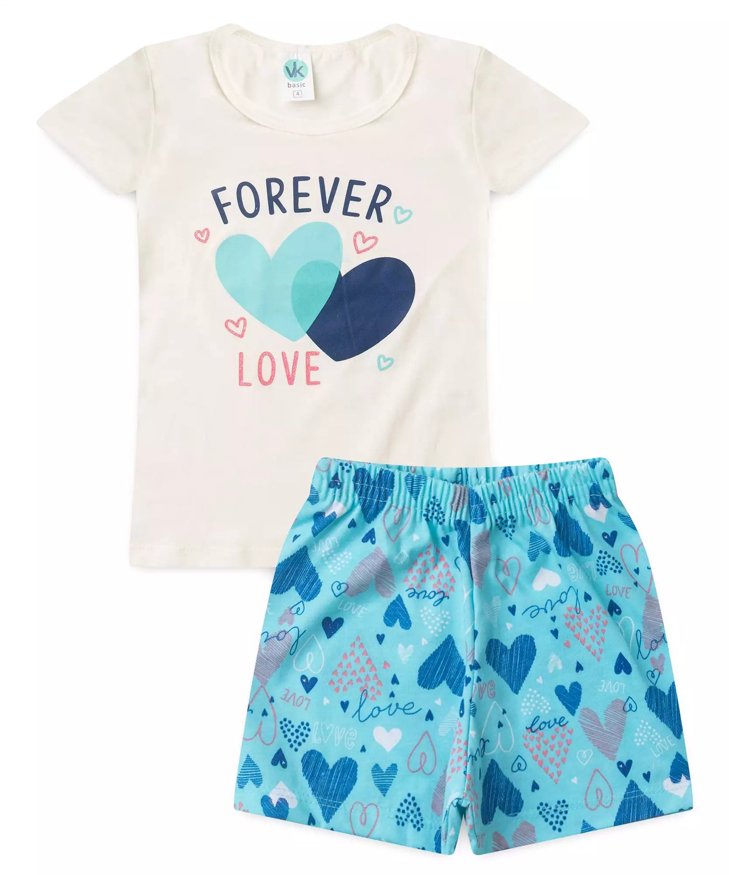 Conjunto de Verão para Menina Forever Love Branco