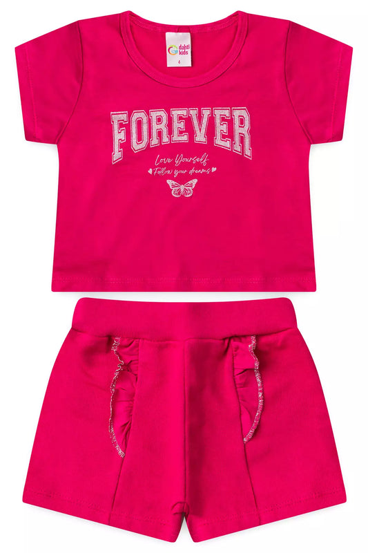 Conjunto de Verão para Menina Forever Pink