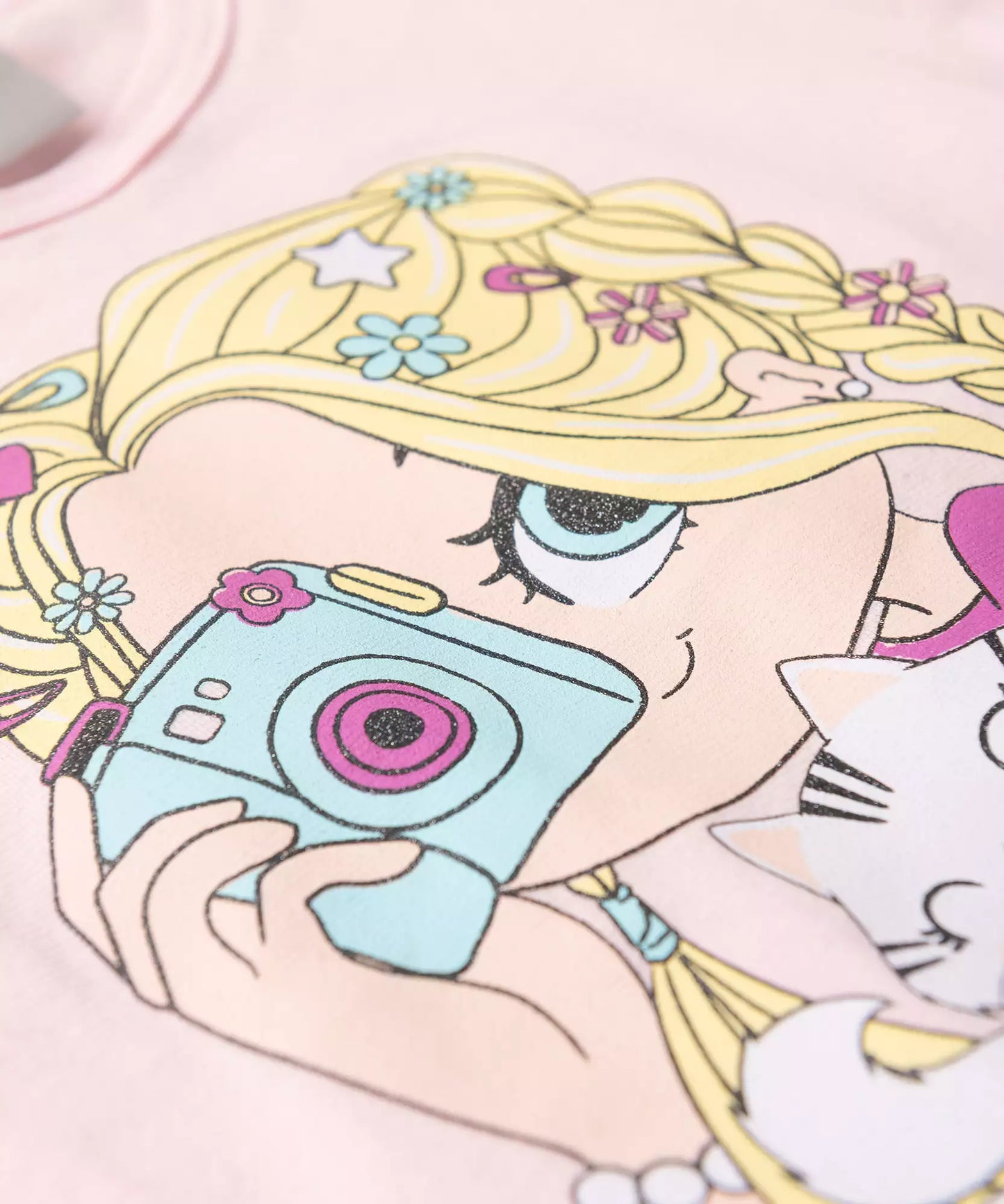 Conjunto de Verão para Menina Foto Gatinho Rosa