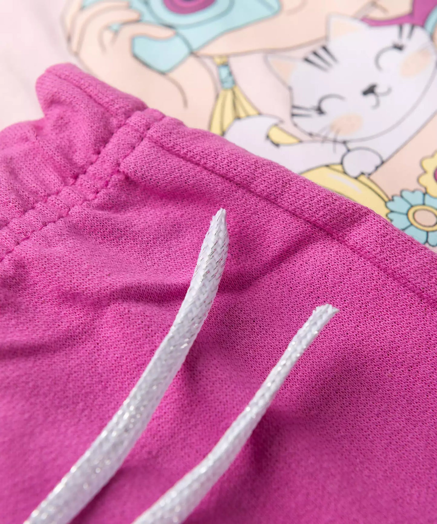 Conjunto de Verão para Menina Foto Gatinho Rosa