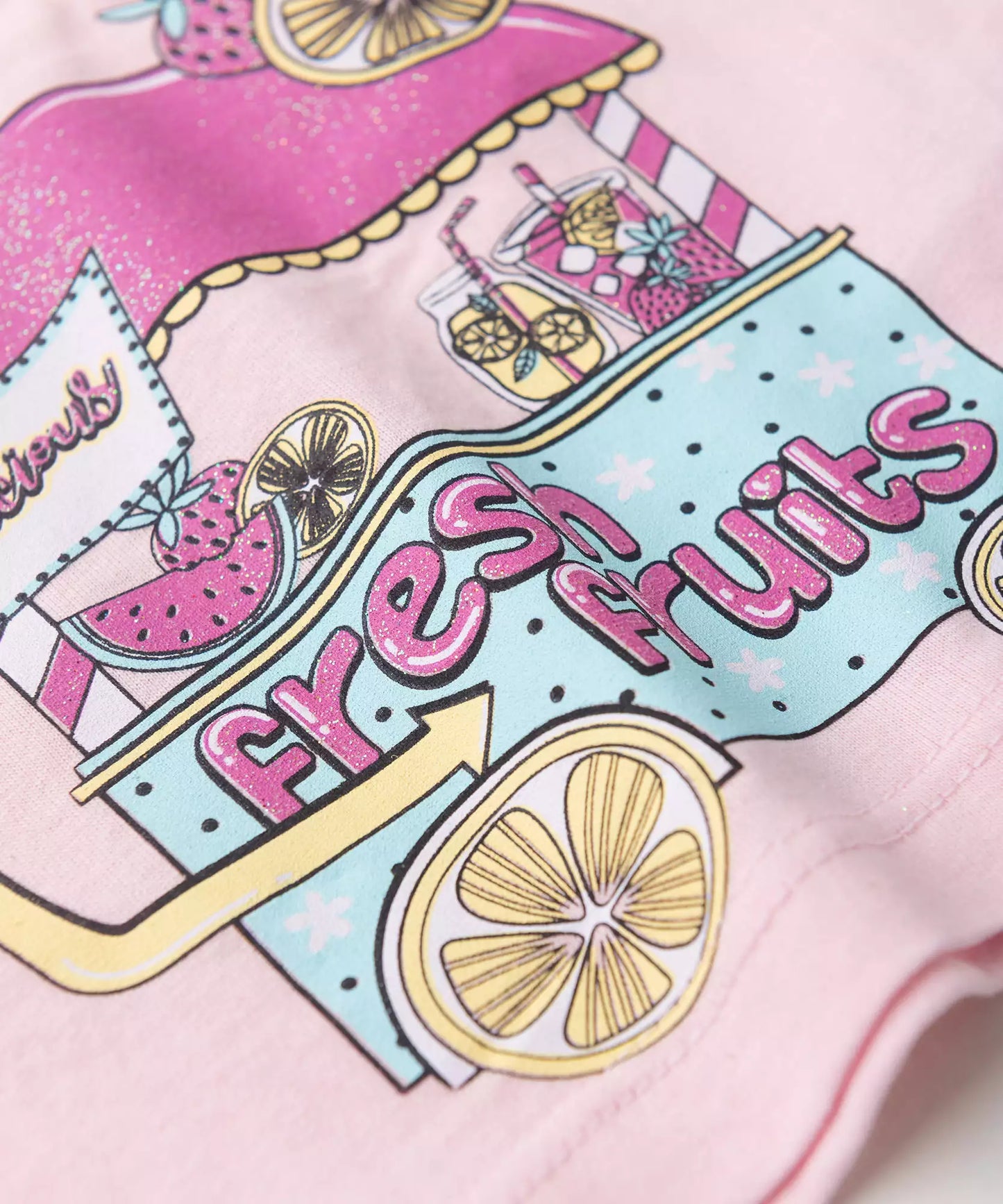 Conjunto de Verão para Menina Fresh Fruits Rosa