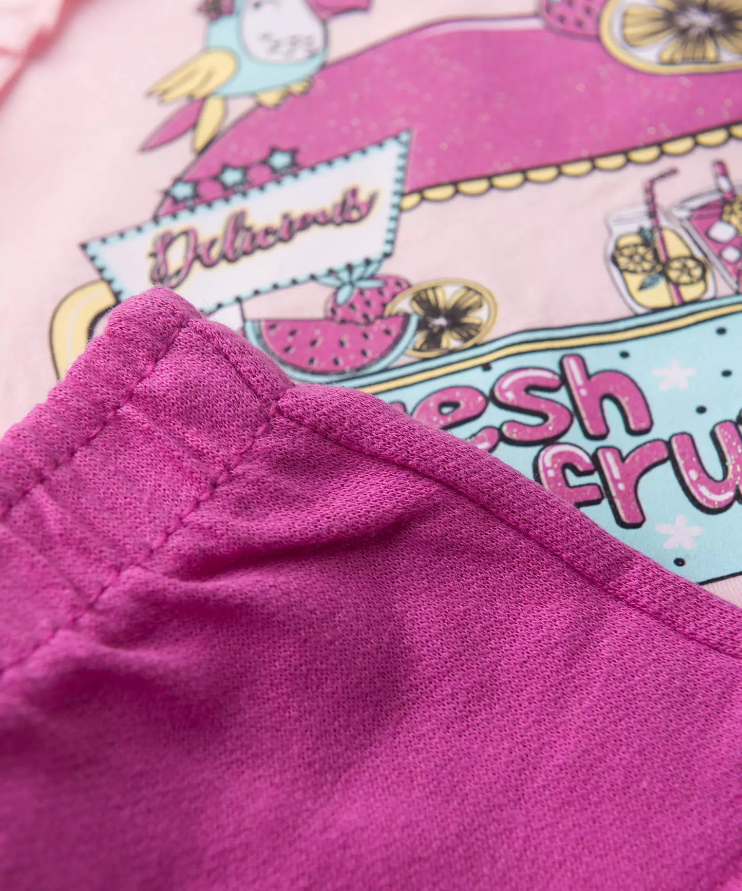 Conjunto de Verão para Menina Fresh Fruits Rosa