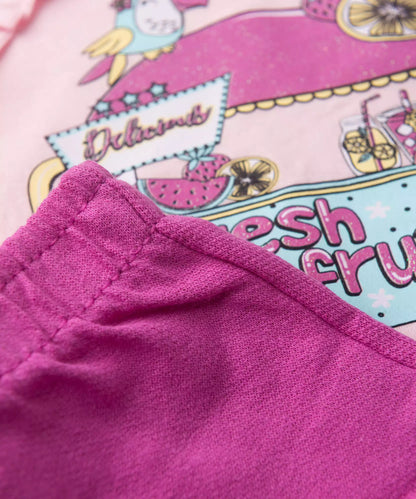 Conjunto de Verão para Menina Fresh Fruits Rosa