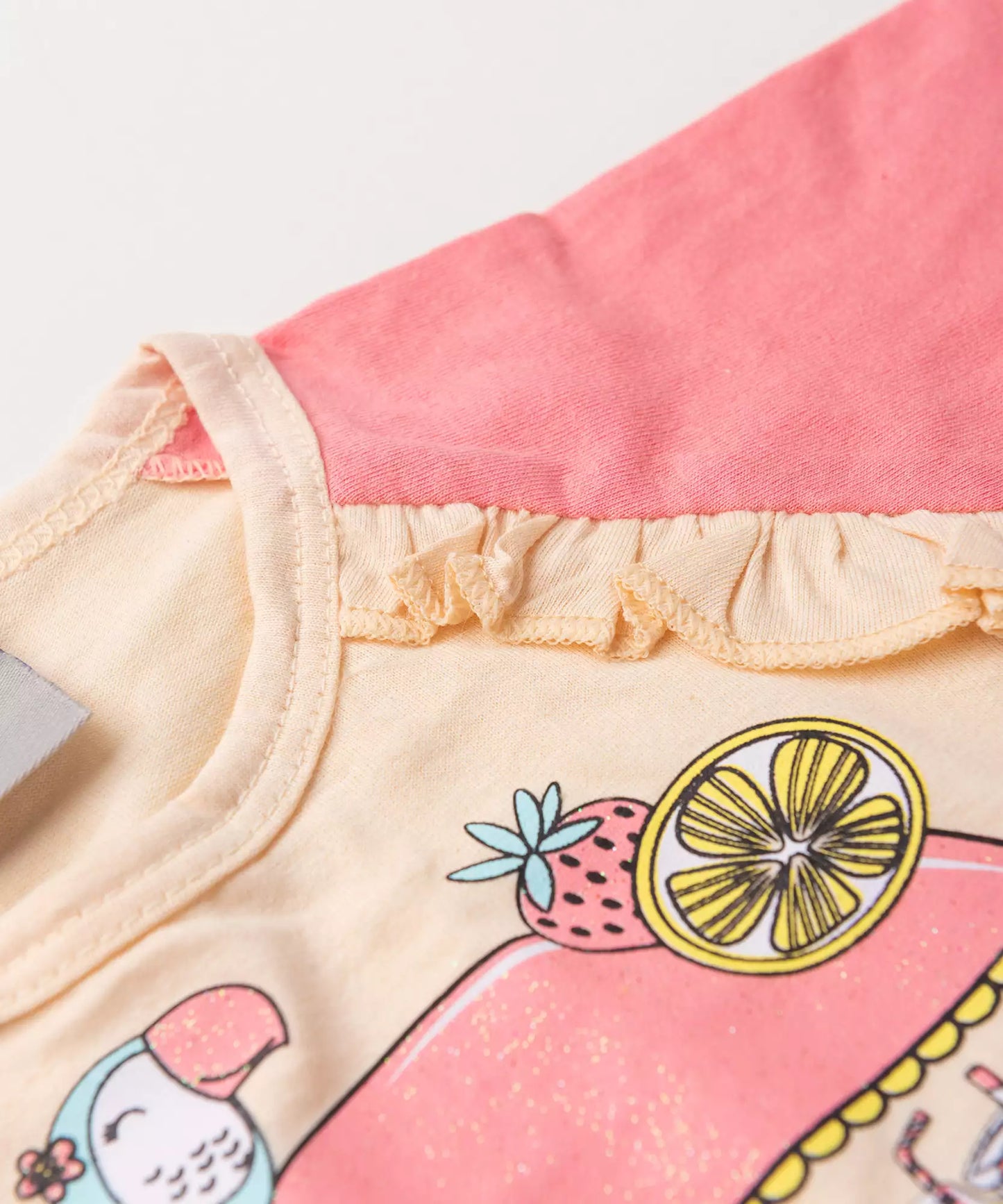 Conjunto de Verão para Menina Fresh Fruits Salmão