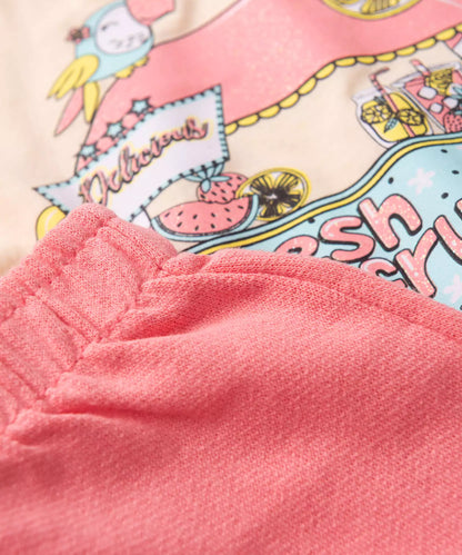 Conjunto de Verão para Menina Fresh Fruits Salmão
