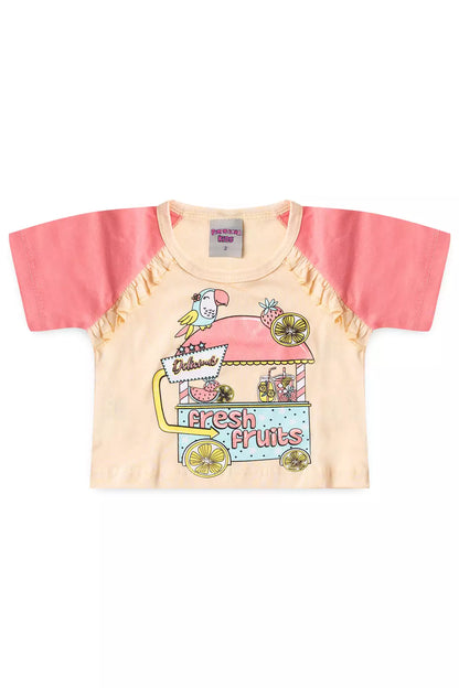 Conjunto de Verão para Menina Fresh Fruits Salmão