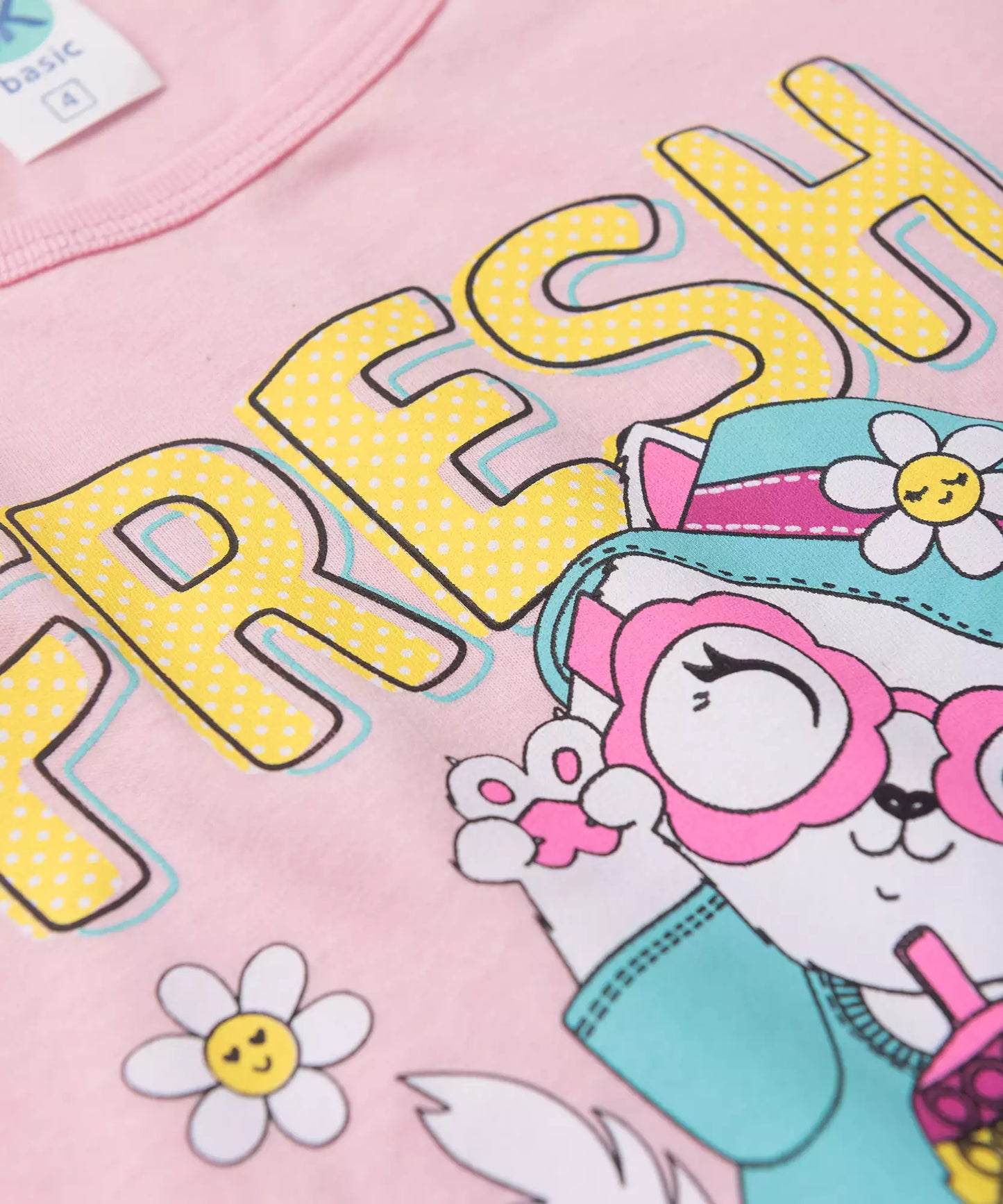 Conjunto de Verão para Menina Fresh Gatinha Rosa