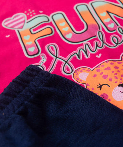 Conjunto de Verão para Menina Fun Smiles Pink