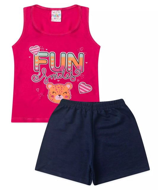 Conjunto de Verão para Menina Fun Smiles Pink