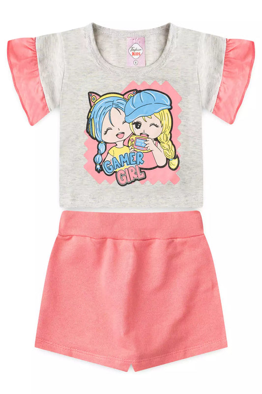 Conjunto de Verão para Menina Gamer Girl Mescla