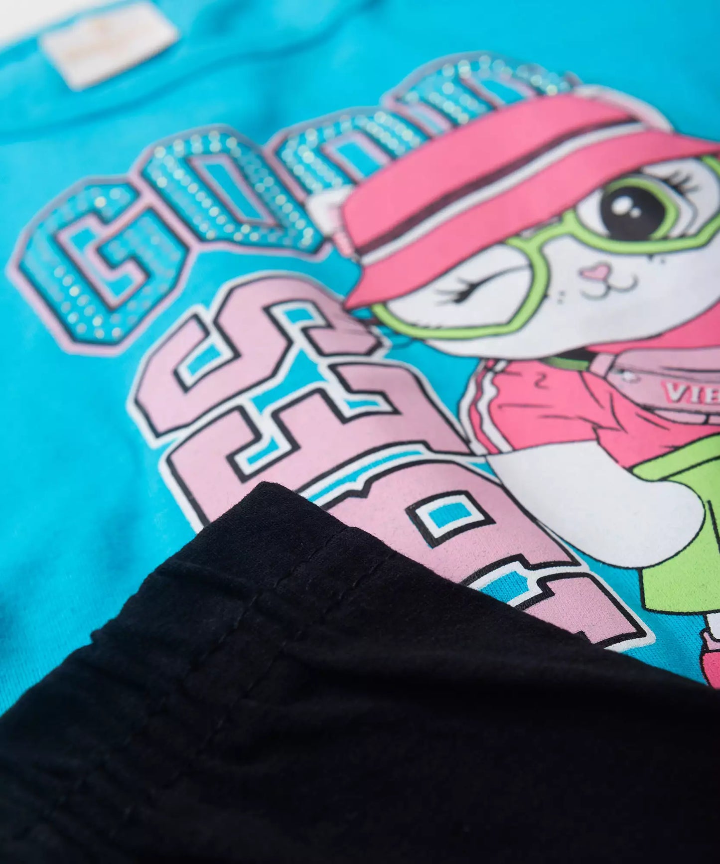 Conjunto de Verão para Menina Gatinha Azul