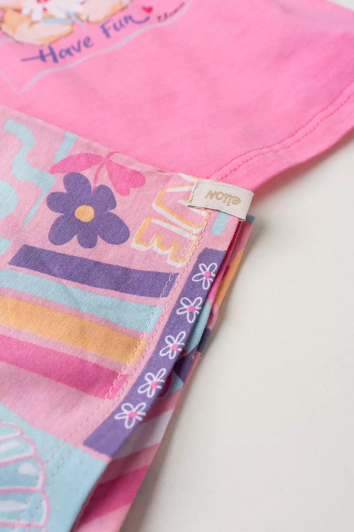 Conjunto de Verão para Menina Gatinha Charmosa Rosa