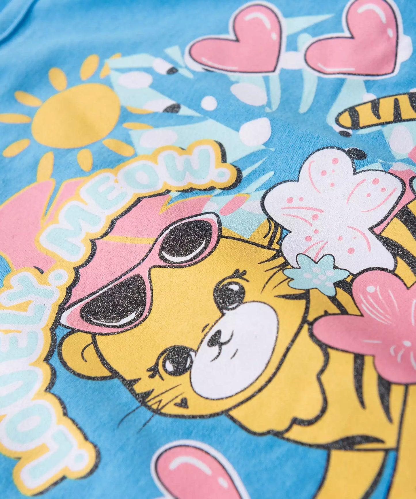 Conjunto de Verão para Menina Gatinha Fashion Azul
