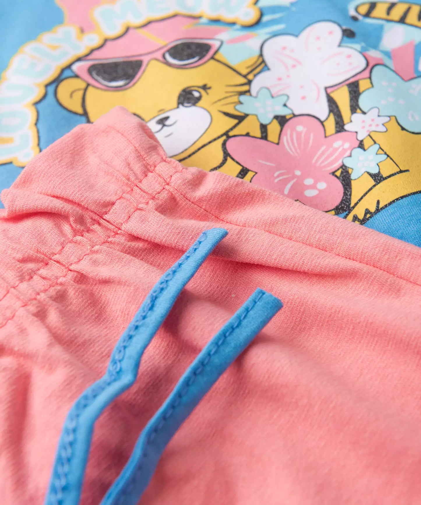 Conjunto de Verão para Menina Gatinha Fashion Azul