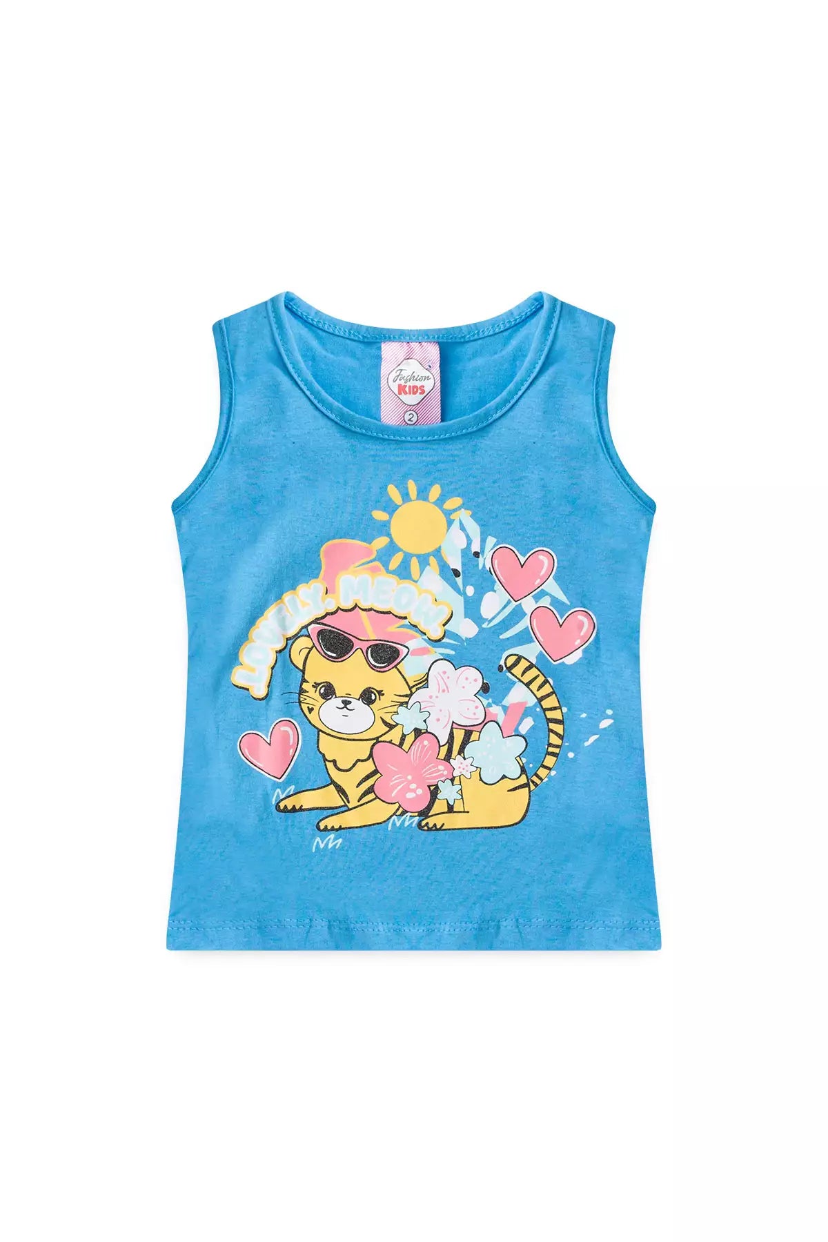 Conjunto de Verão para Menina Gatinha Fashion Azul