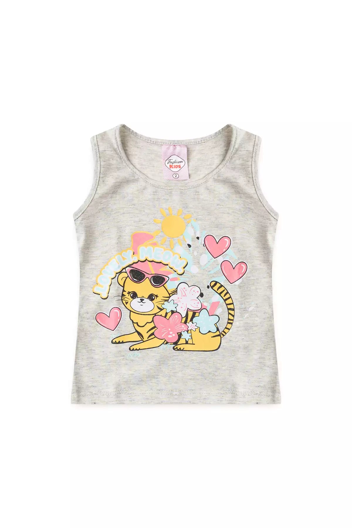 Conjunto de Verão para Menina Gatinha Fashion Mescla