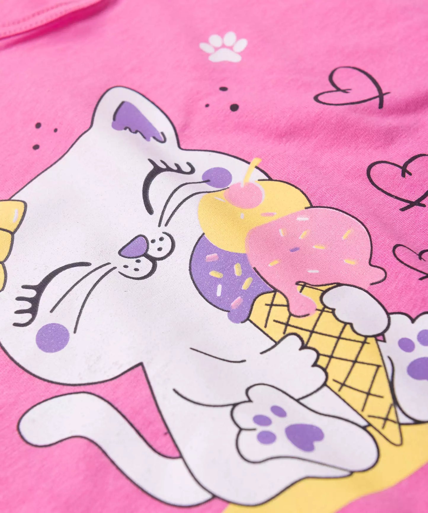 Conjunto de Verão para Menina Gatinha Geladinha Pink