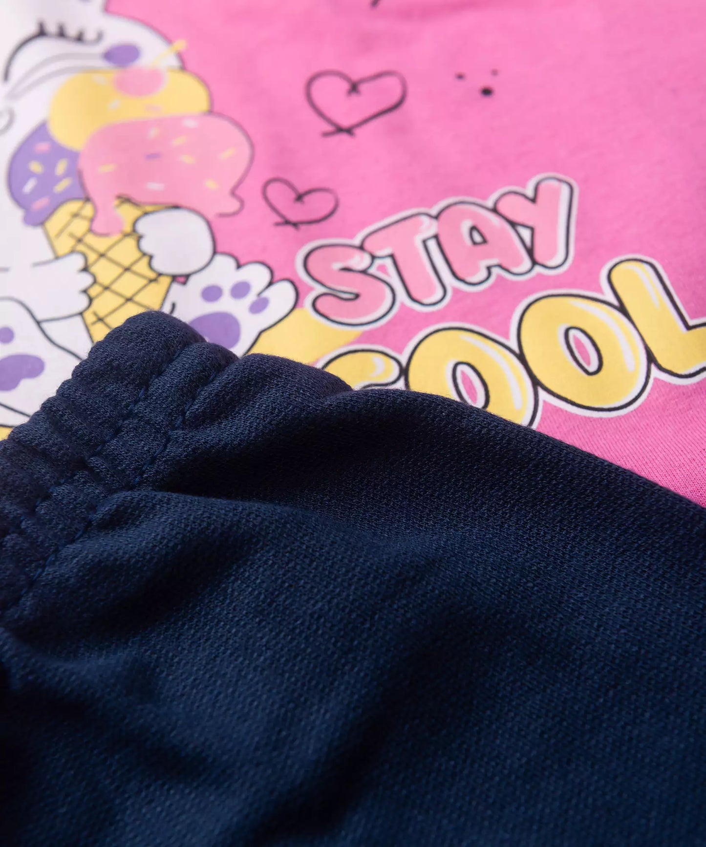 Conjunto de Verão para Menina Gatinha Geladinha Pink