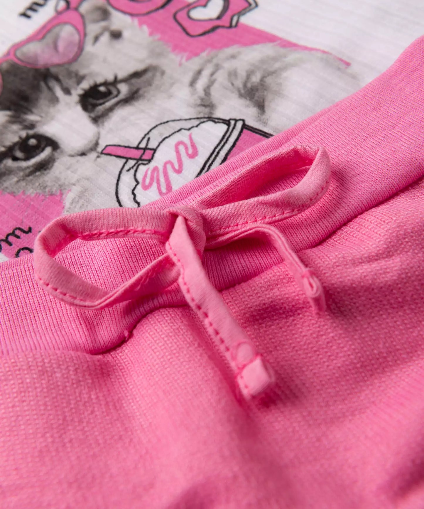 Conjunto de Verão para Menina Gatinho Branco