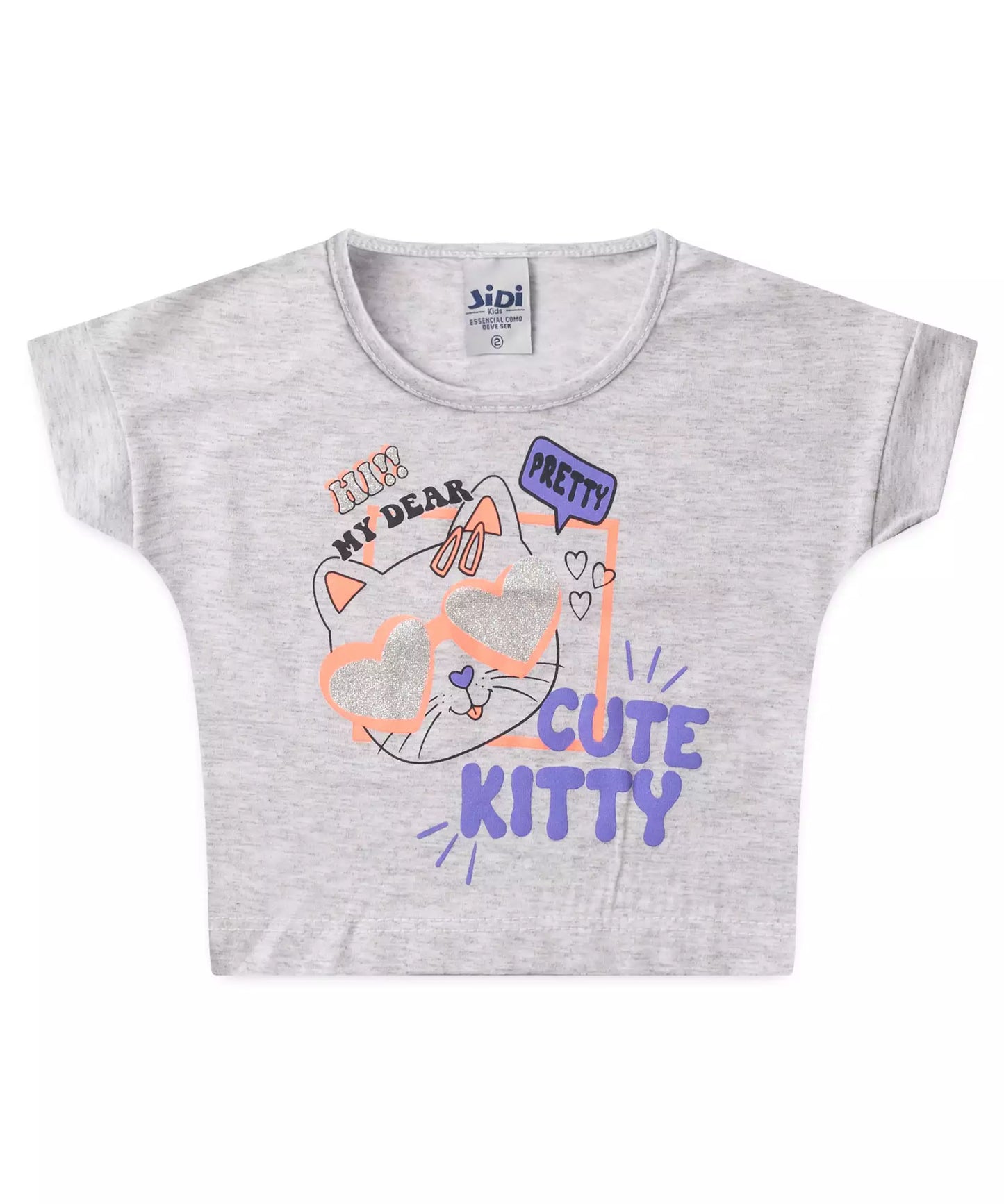 Conjunto de Verão para Menina Gatinho Mescla