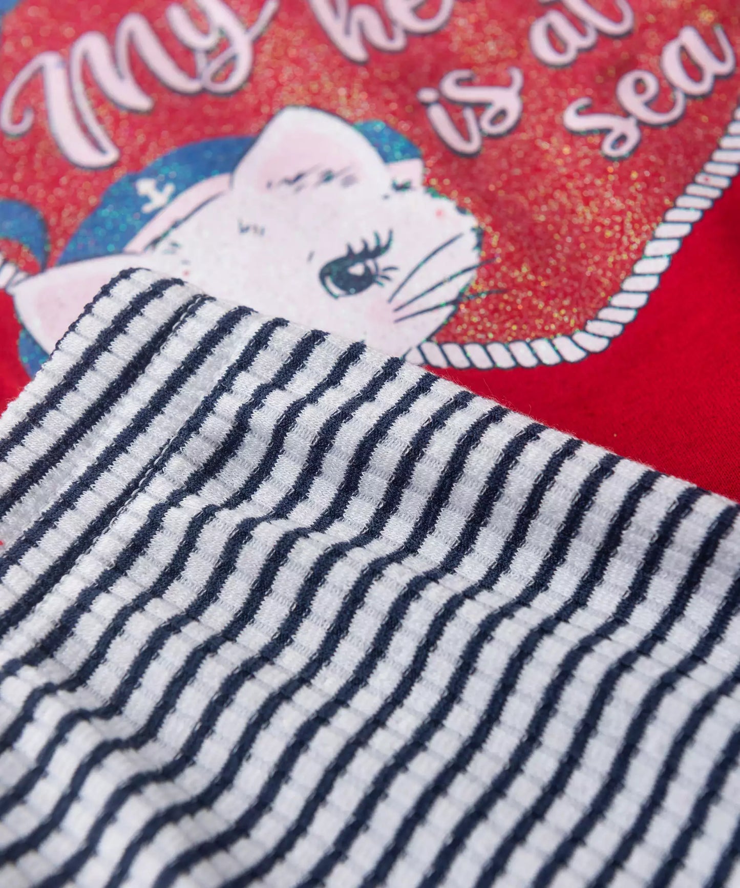 Conjunto de Verão para Menina Gatinho My Heart Vermelho
