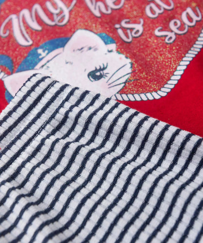 Conjunto de Verão para Menina Gatinho My Heart Vermelho