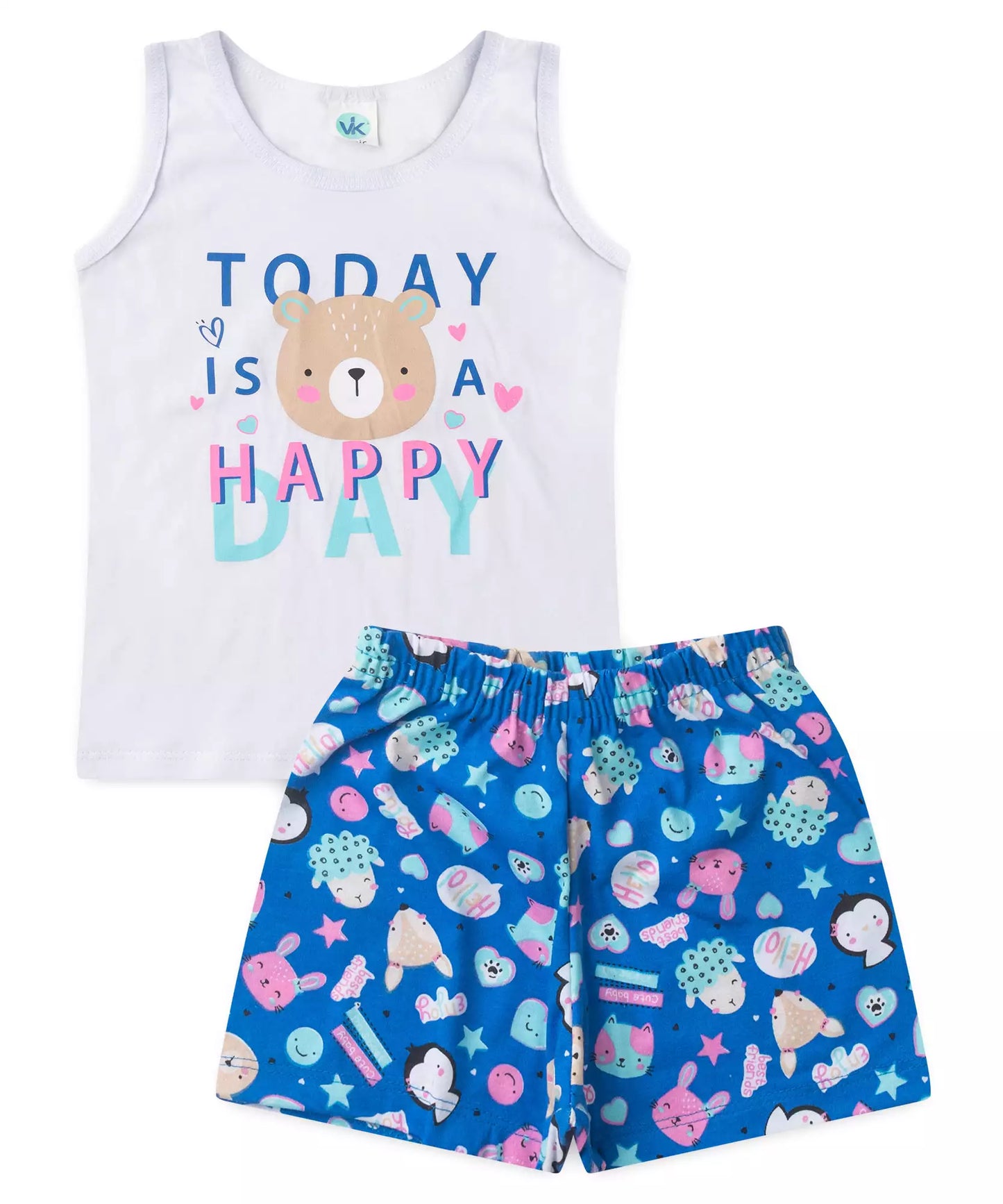 Conjunto de Verão para Menina Happy Day Branco
