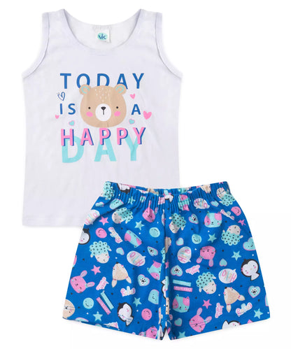 Conjunto de Verão para Menina Happy Day Branco
