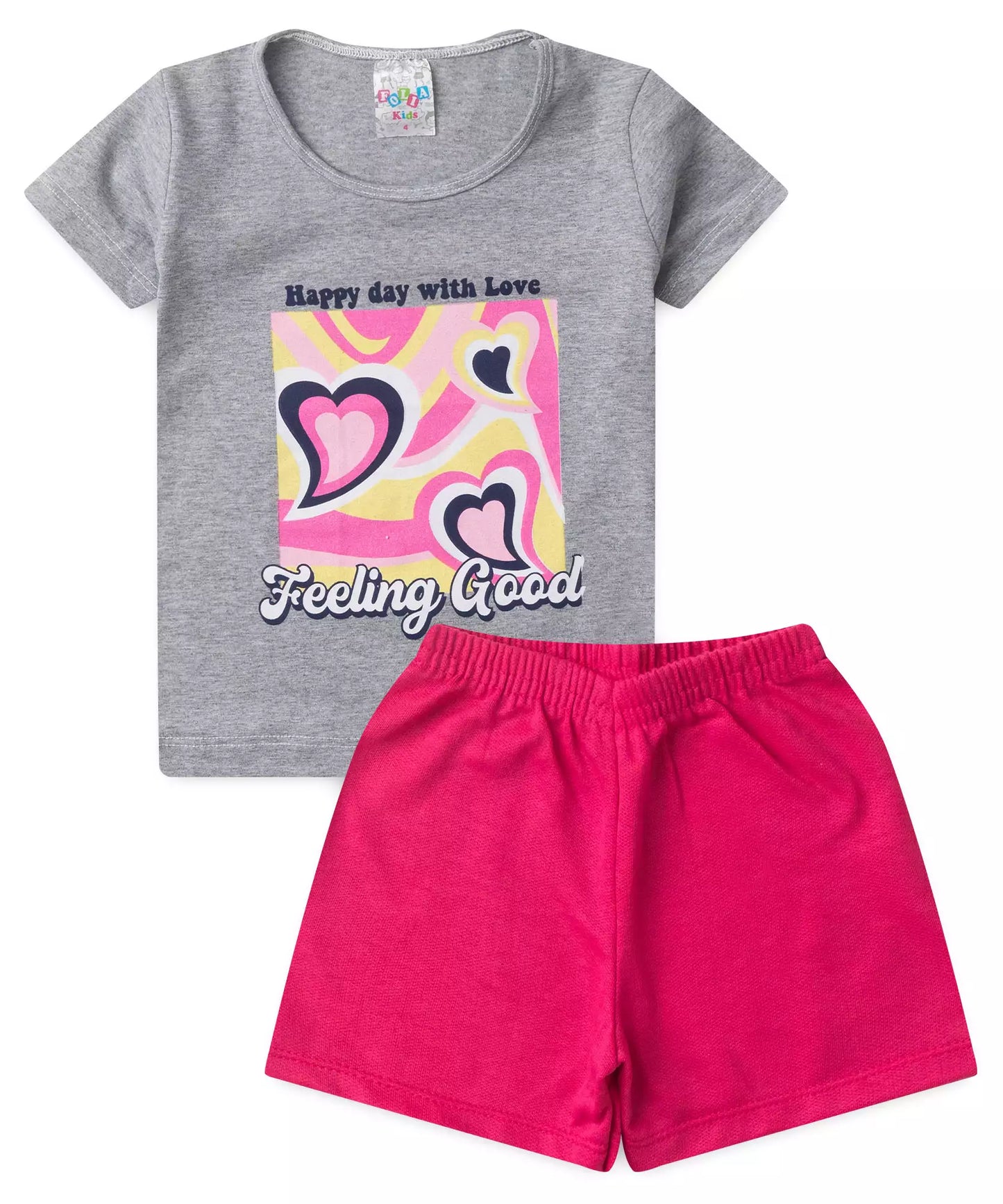 Conjunto de Verão para Menina Happy Day Mescla
