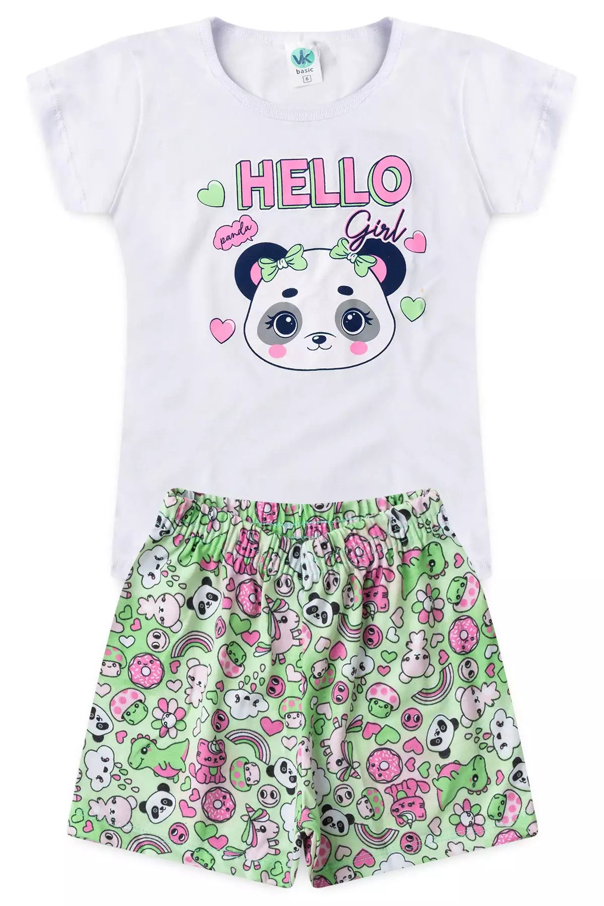 Conjunto de Verão para Menina Hello Girl Branco