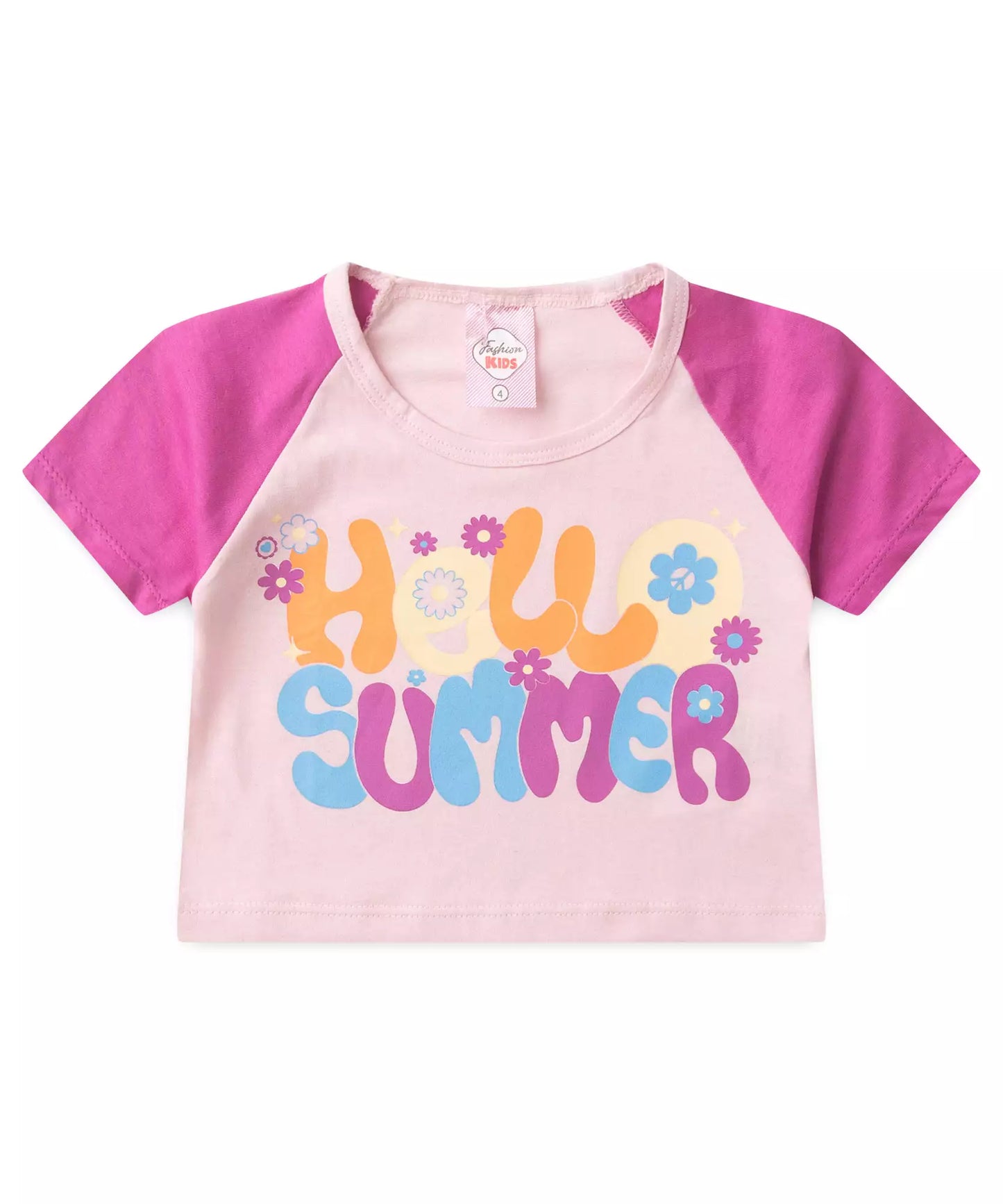 Conjunto de Verão para Menina Hello Summer Rosa
