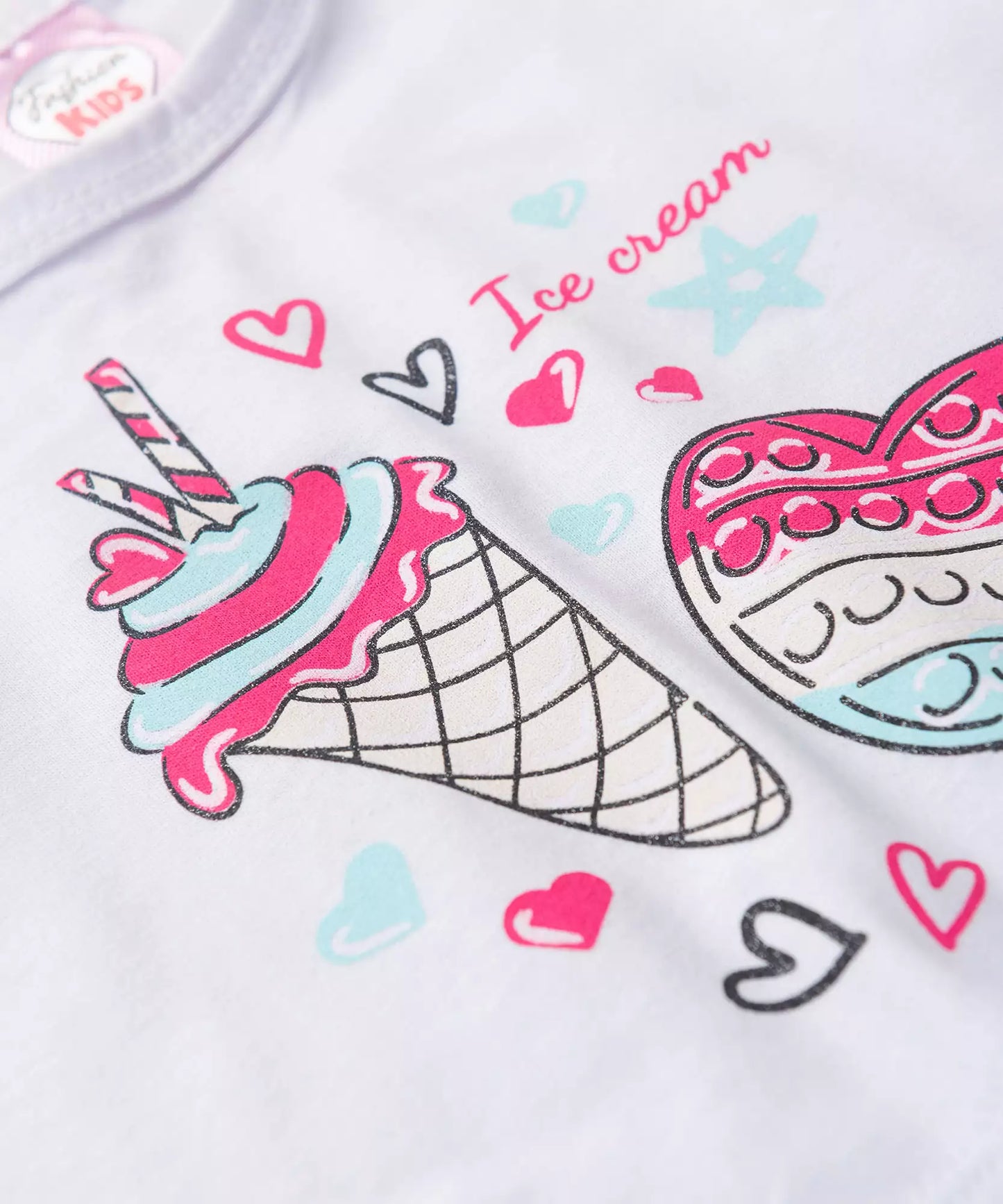 Conjunto de Verão para Menina Ice Cream Branco