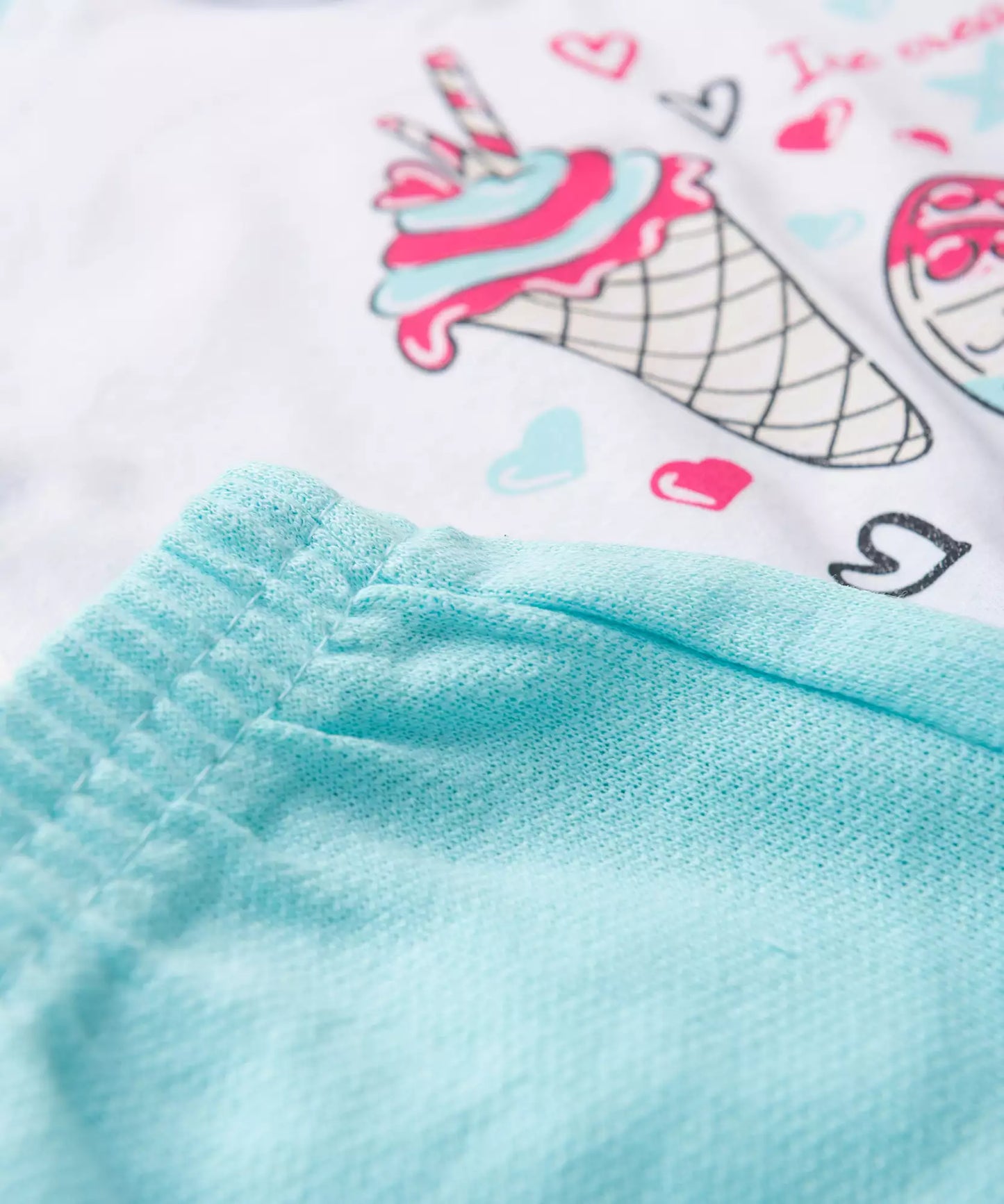 Conjunto de Verão para Menina Ice Cream Branco