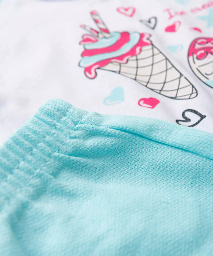 Conjunto de Verão para Menina Ice Cream Branco