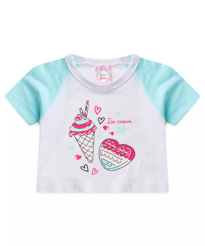 Conjunto de Verão para Menina Ice Cream Branco