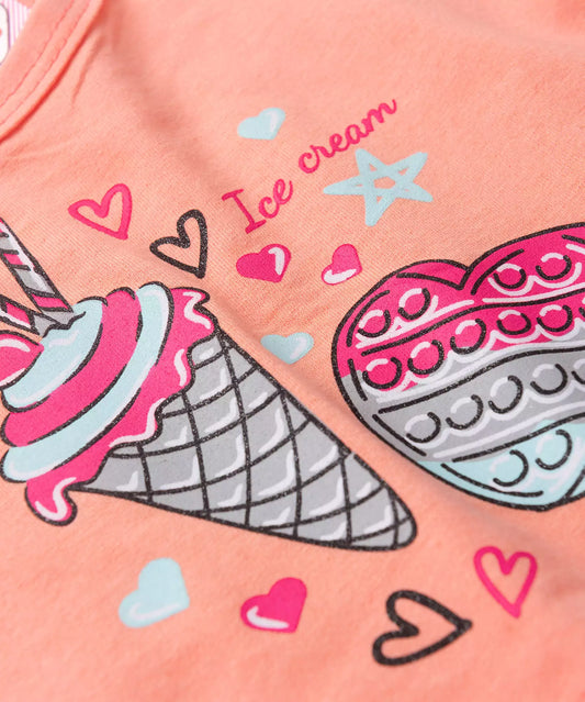 Conjunto de Verão para Menina Ice Cream Rosa