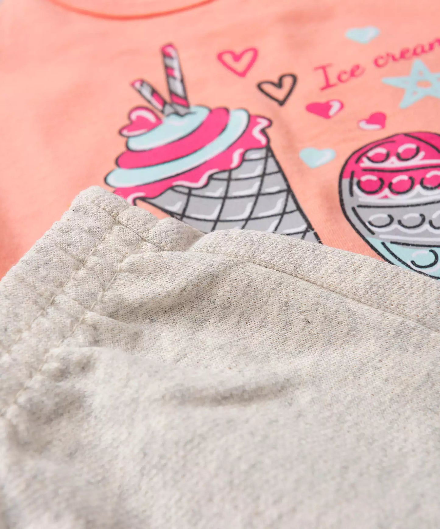 Conjunto de Verão para Menina Ice Cream Rosa