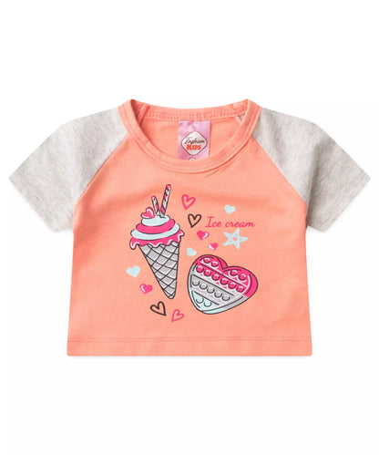 Conjunto de Verão para Menina Ice Cream Rosa