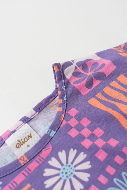 Conjunto de Verão para Menina Jardim Mágico Lilás