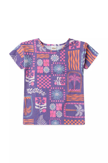 Conjunto de Verão para Menina Jardim Mágico Lilás
