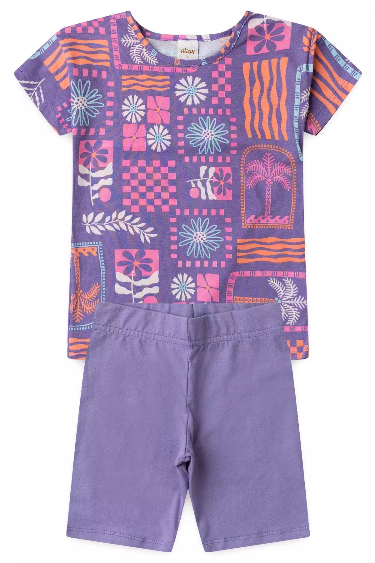 Conjunto de Verão para Menina Jardim Mágico Lilás