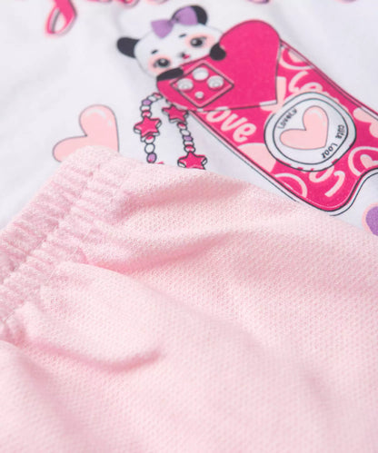 Conjunto de Verão para Menina Just Say Selfie Branco